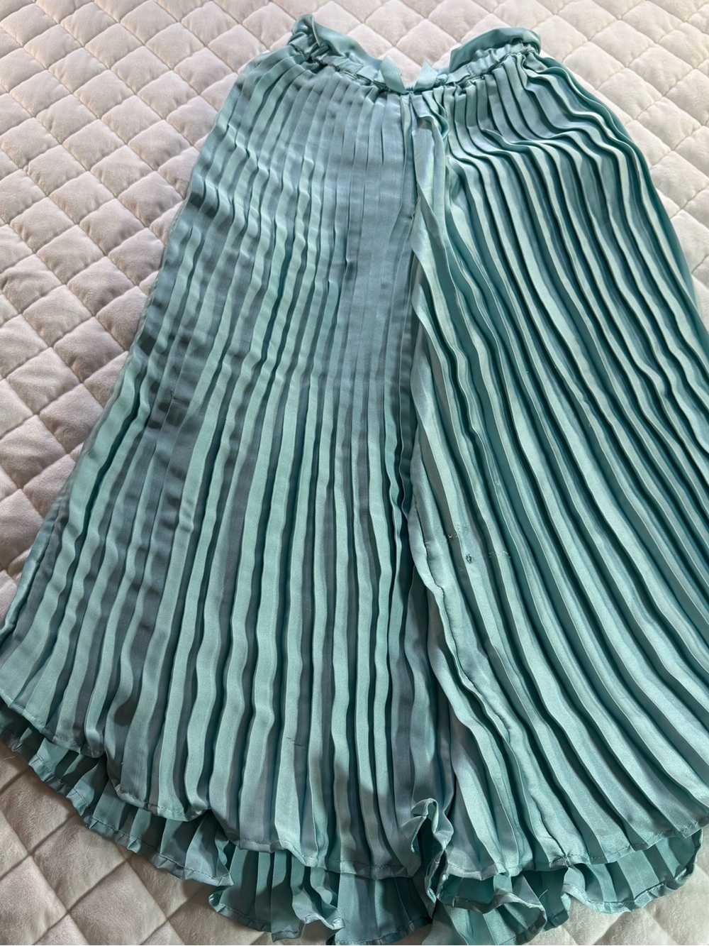 Janie and Jack Seafoam Green Pleated Wide Leg Palazzo Pants Size 7